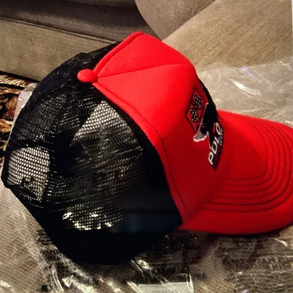 Red Ralph Lauren Polo Racing Cap New - Picture 2 of 4